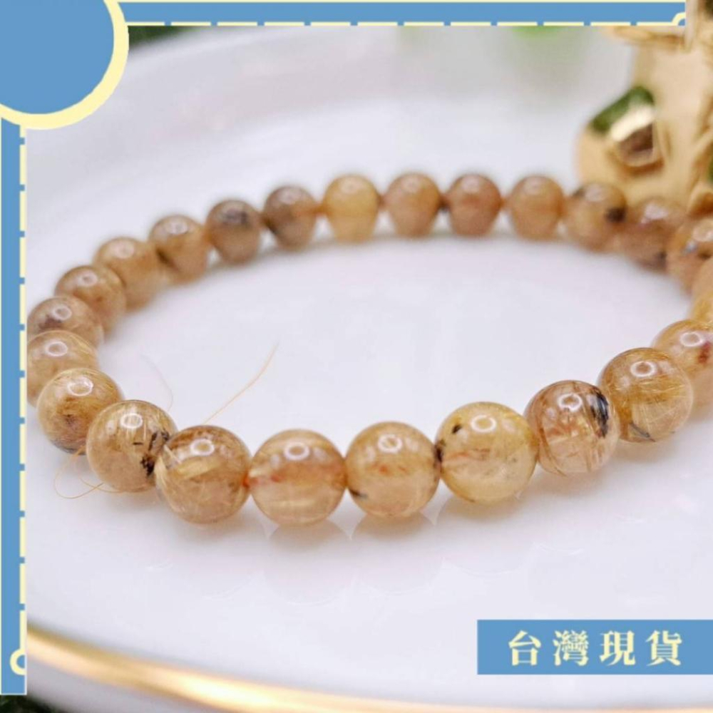 手珠_精品 母礦鈦金手串 7.5mm 財運 活力 髮晶 人緣 避邪 健康 防小人 招財-細節圖2