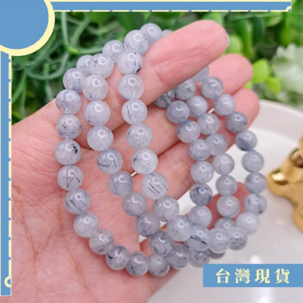 手珠_稀有藍線石手珠 4.8-8mm 普通料 cp高 藍絨晶 說服力 創意力-細節圖2