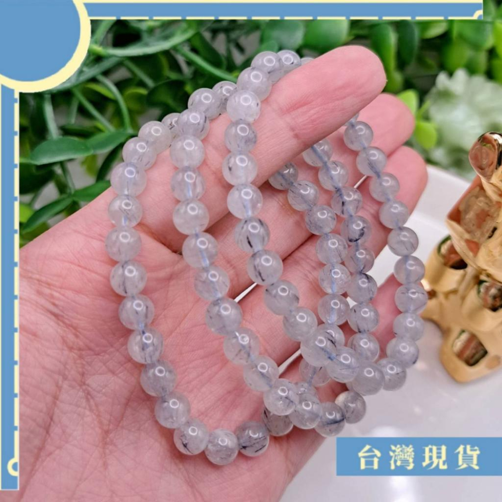 手珠_稀有藍線石手珠 4.8-8mm 普通料 cp高 藍絨晶 說服力 創意力-細節圖3