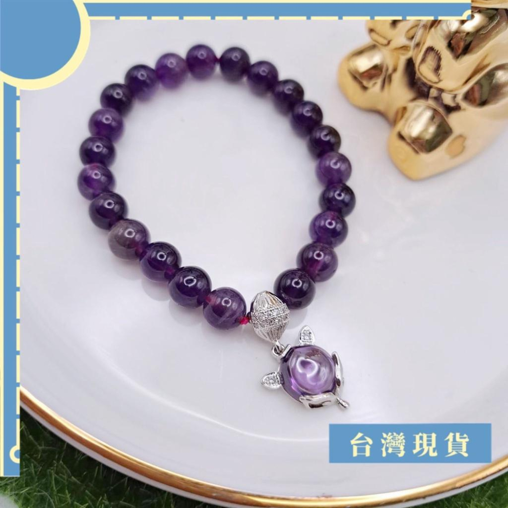 手珠_紫晶狐狸頭造型手珠 8mm+ 15圍 招貴人 集中注意力 紫水晶-細節圖2