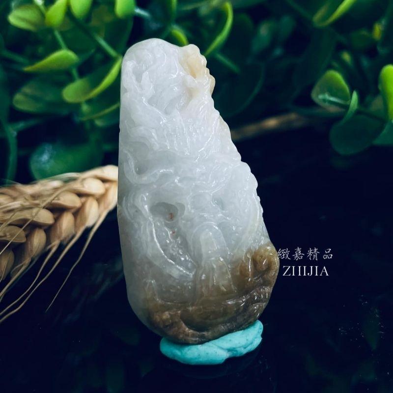 翡翠 帶證 神龍護主 龍牌 小龍牌 天然緬甸A貨 白底黃皮 護主 項鍊 掛繩 墜 保A 台灣 現貨 保平安 守護 直播-細節圖3