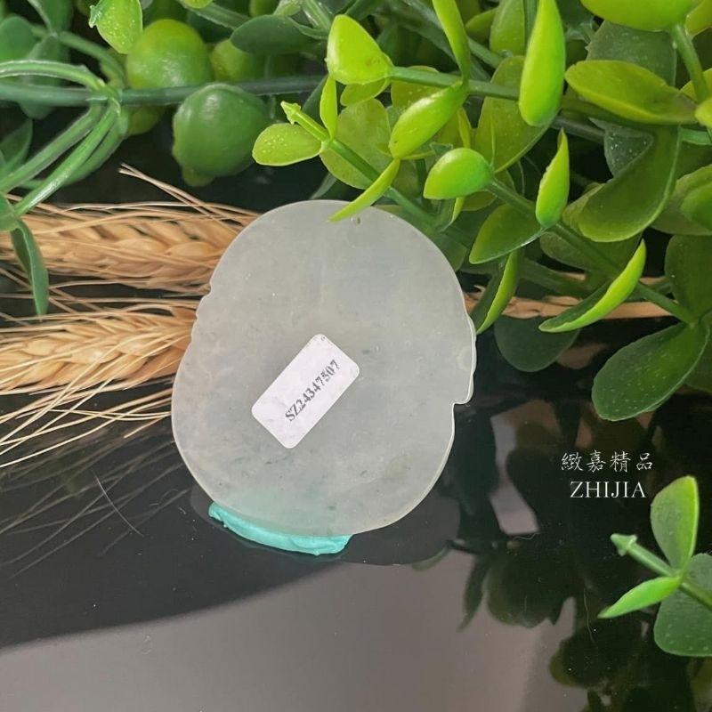 翡翠 帶證 緬甸玉 冰飄花 寶寶佛 普賢 菩薩 玉牌 玉墜 守護神 Q版 日光 實拍 保A 直播 白冰 飄花 玉 現貨-細節圖3