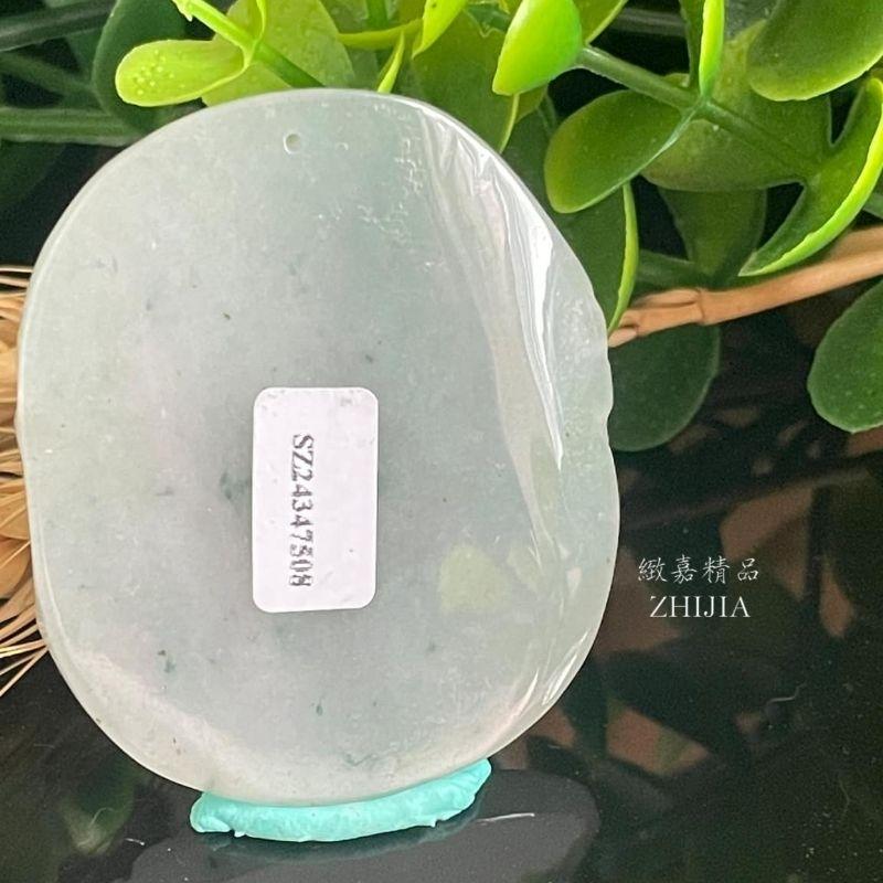 翡翠 帶證 飄花 寶寶佛 普賢菩薩 緬甸 冰糯 普賢 淺 晴綠 緬甸玉 玉牌 玉件 玉墜 日光 實拍 保A 直播 慵懶-細節圖3