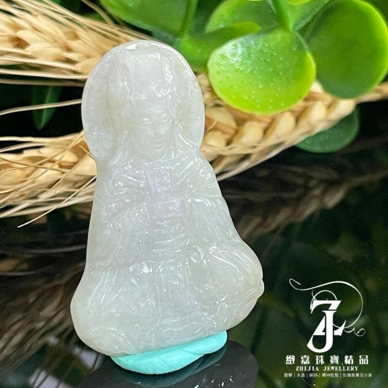翡翠 帶證 淺黃帶綠 磨砂 坐姿媽祖 天上聖母 平安 健康 天后 信仰 神 天然 現貨 保A 自然光 考試 事業 業績-細節圖4