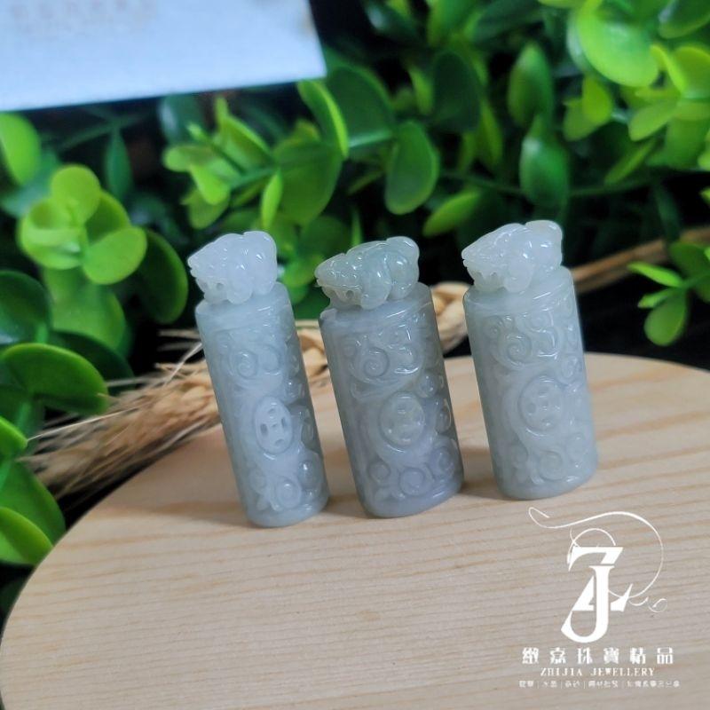翡翠 帶證 現貨保A 貔貅龍鳳仿古雕 吊墜 有錢花 祥瑞 自然光 天然 緬甸玉 緬甸翡翠 印章 雙面雕 招財 瑞獸 直播-細節圖3