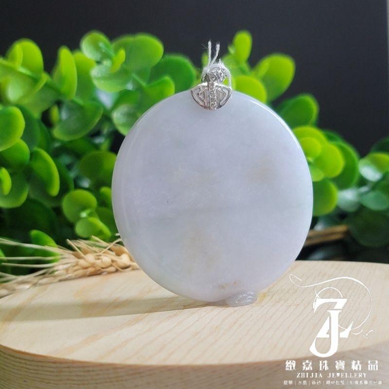 翡翠 有證 現貨 天然保A 冰紫 三彩 圓無事牌 飄黃 春彩 s925銀釦 鑲嵌 天然玉石 緬甸玉 直播-細節圖6