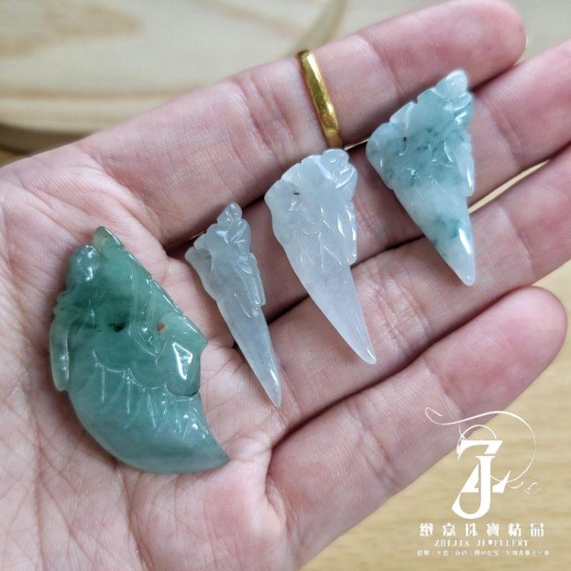 翡翠 玉墜 現貨保A 小龍牙 冰種 飄花 湖綠 白冰 龍牙 天然玉石 緬甸玉 平安 龍 小精品-細節圖2