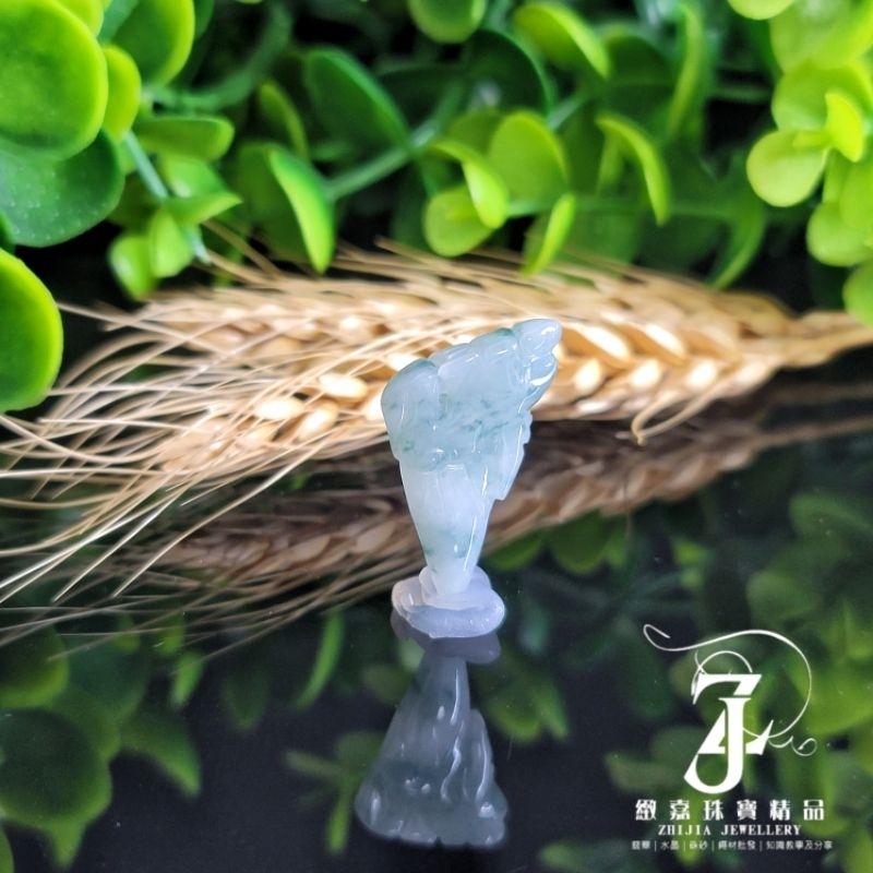 翡翠 玉墜 現貨保A 小龍牙 冰種 飄花 湖綠 白冰 龍牙 天然玉石 緬甸玉 平安 龍 小精品-細節圖5
