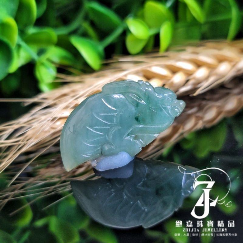 翡翠 玉墜 現貨保A 小龍牙 冰種 飄花 湖綠 白冰 龍牙 天然玉石 緬甸玉 平安 龍 小精品-細節圖7