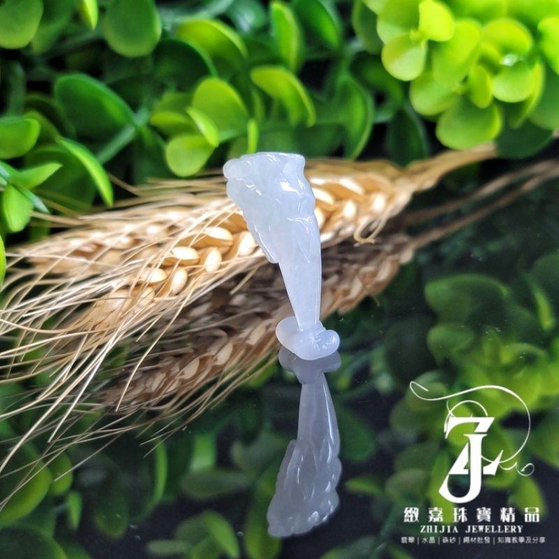 翡翠 玉墜 現貨保A 小龍牙 冰種 飄花 湖綠 白冰 龍牙 天然玉石 緬甸玉 平安 龍 小精品-細節圖9
