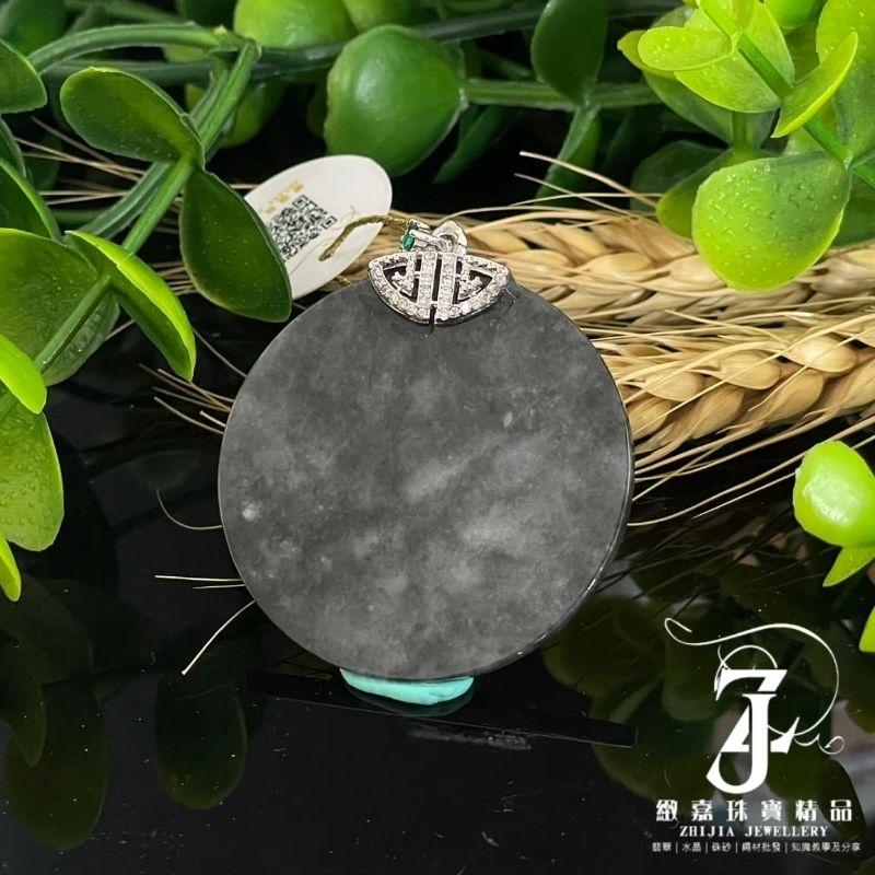 翡翠 帶證 一對 烏雞 無事牌 圓牌 吊墜 925銀釦 保A 平安 無事 現貨 實拍 黑色 自然光 辟邪 招財-細節圖2