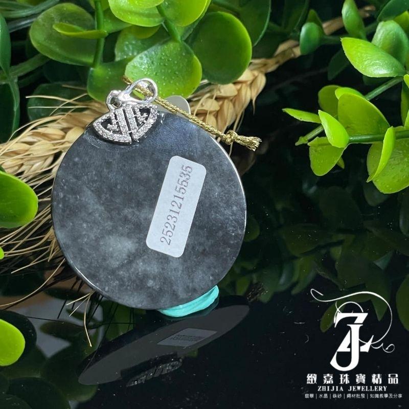 翡翠 帶證 一對 烏雞 無事牌 圓牌 吊墜 925銀釦 保A 平安 無事 現貨 實拍 黑色 自然光 辟邪 招財-細節圖3