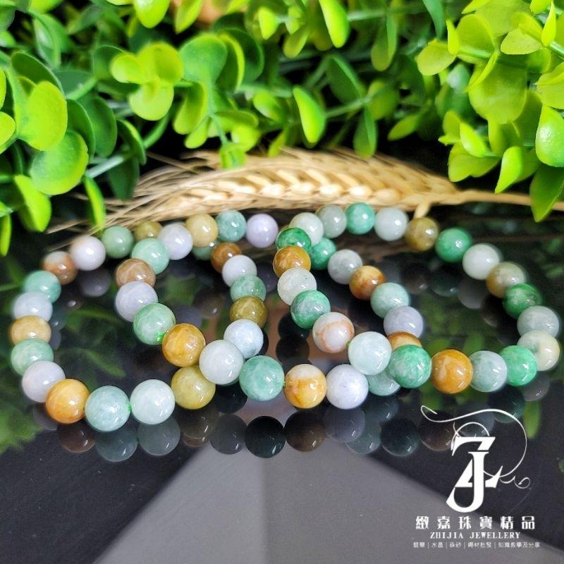 翡翠 手珠 緬甸玉 多寶手串 9m 16圍 現貨保A 證 天然 福祿壽喜 三彩 四喜 直播-細節圖3