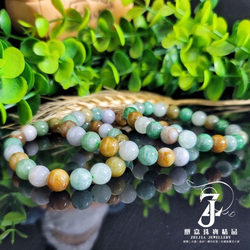 翡翠 手珠 緬甸玉 多寶手串 9m 16圍 現貨保A 證 天然 福祿壽喜 三彩 四喜 直播-細節圖5