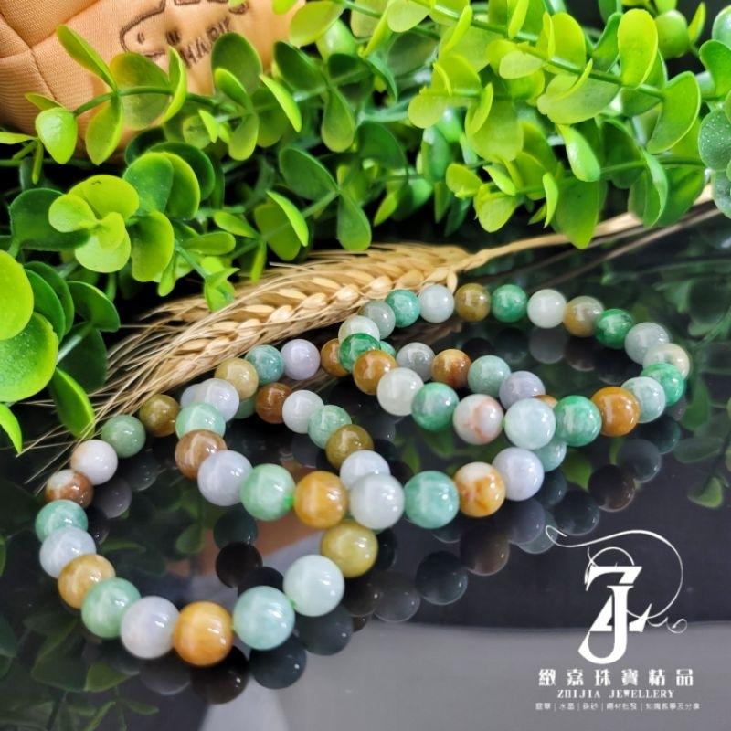 翡翠 手珠 緬甸玉 多寶手串 9m 16圍 現貨保A 證 天然 福祿壽喜 三彩 四喜 直播-細節圖7