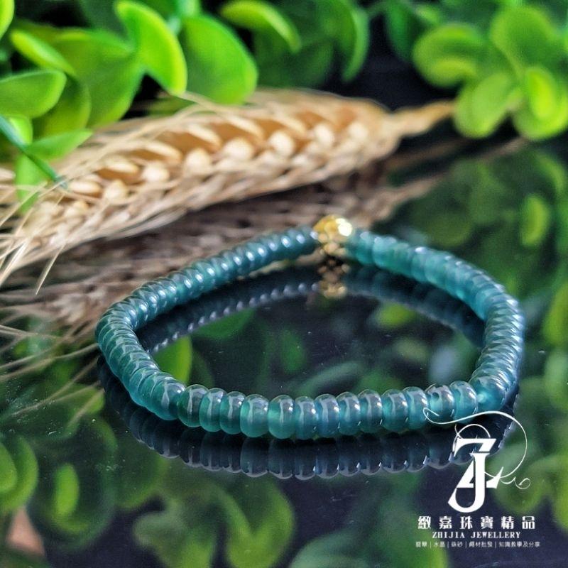 翡翠 手串 瓜料 冰威藍 綠 冰種 算盤珠5m 天然 現貨保A 直播 玉石 素材 手作-細節圖5