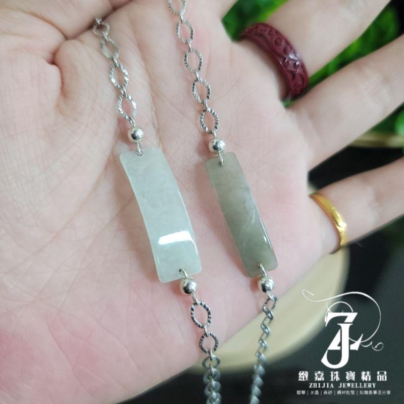 翡翠 多款 天然保A 現貨 保色 碎碎 s925 手鍊 腳鍊 三彩 冰種 果綠 起光 冰飄花 無事牌 手牌 天然玉石-細節圖8