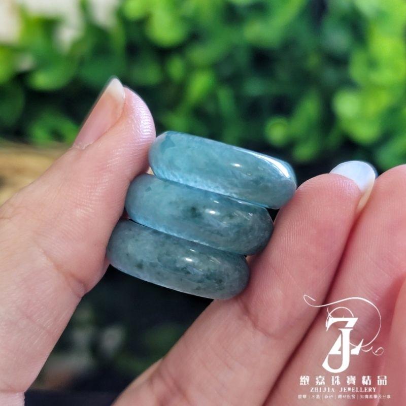 翡翠 戒指 福利 完美 威藍綠色 玉戒 有棉但透 16.2~17.3圍 內徑 瓜料 天然A貨 戒圈 飄綠花-細節圖8