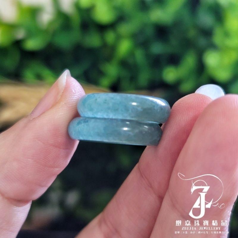 翡翠 戒指 福利 完美 威藍綠色 玉戒 有棉但透 16.2~17.3圍 內徑 瓜料 天然A貨 戒圈 飄綠花-細節圖9