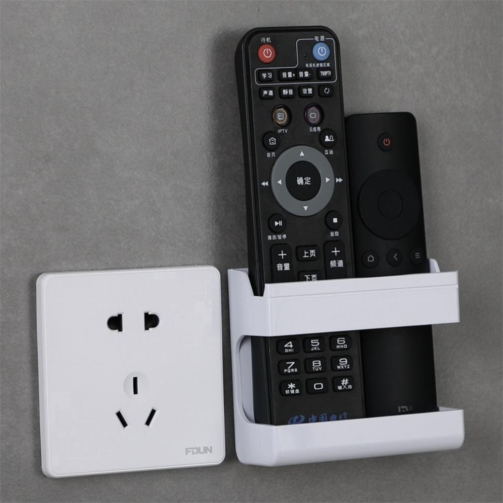 『熊愛貝百貨』背膠黏貼式遙控器收納盒壁掛式手機架可橫放充電支架-細節圖3