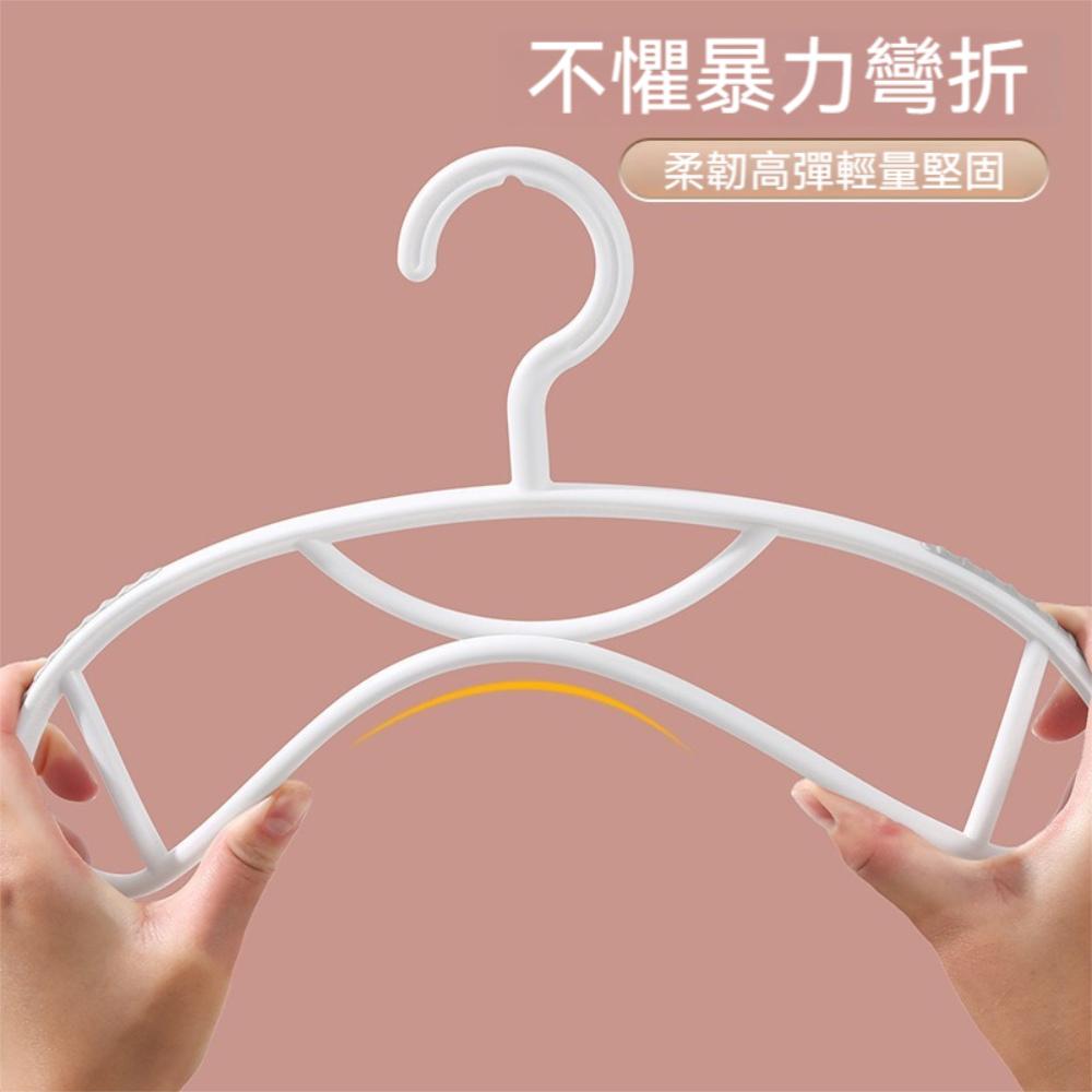 『熊愛貝百貨』乾濕兩用無痕防滑加固型晾衣架寬肩不變形弧形寬面晾曬衣架-細節圖4
