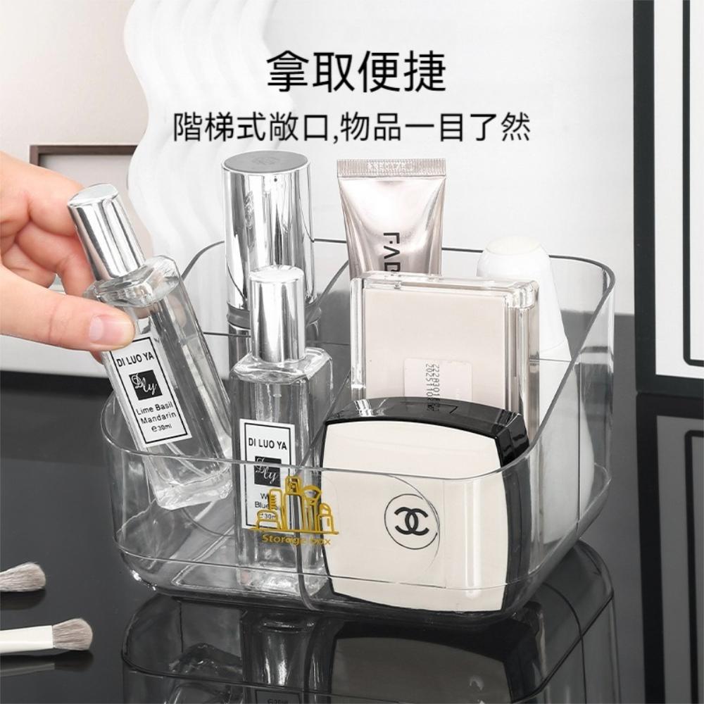 『熊愛貝百貨』加厚PET透明桌面五格大容量整理盒保養品分類盒化妝品收納盒-細節圖3