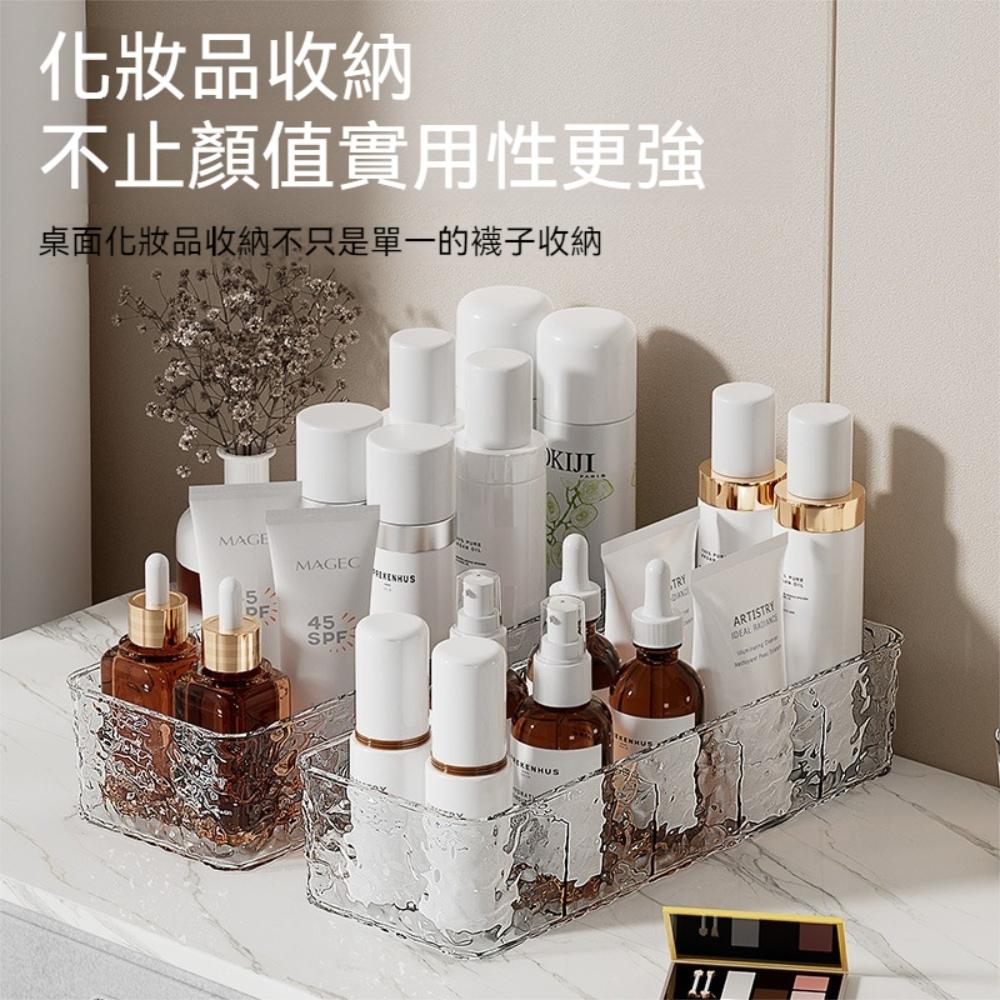 『熊愛貝百貨』內衣褲襪子分隔式可疊加整理盒透明PET材質水波紋五格收納盒-細節圖3