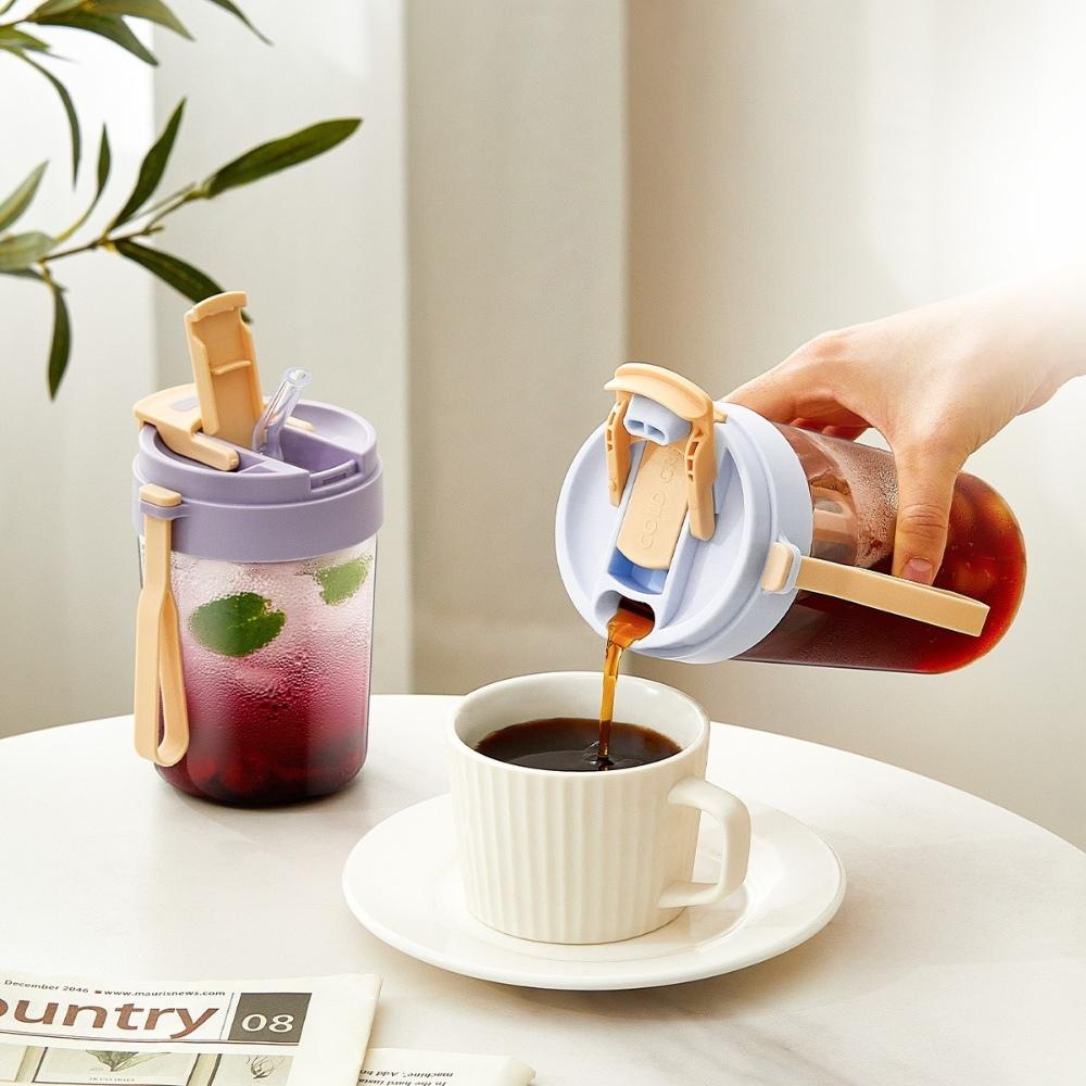 『熊愛貝百貨』附濾網泡茶杯冰滴壺冷萃壺夏季隨行杯Tritan健康材質咖啡冷萃杯-細節圖5