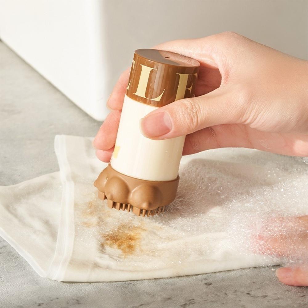 『熊愛貝百貨』家用泡泡衣物去污刷TPR貓爪清潔刷檸檬香味旅用洗衣皂-細節圖2