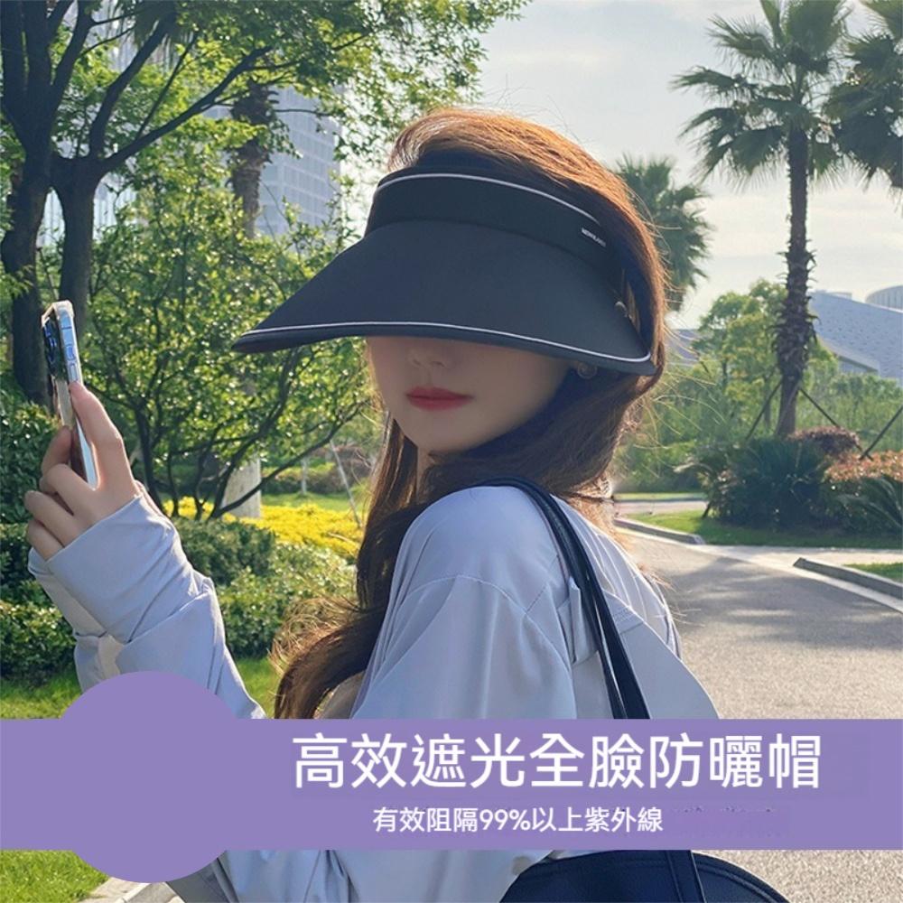 『熊愛貝百貨』夏季遮陽大帽檐防紫外線便攜遮陽帽抗UV可折疊鏤空頂防曬帽-細節圖3
