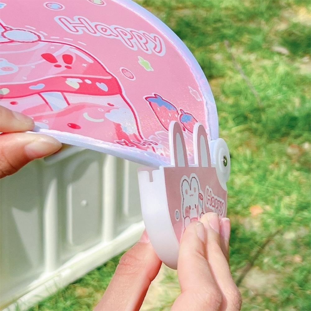 『熊愛貝百貨』隨身便摧口袋圓扇小扇子夏季可折疊扇子可愛卡通迷你布面團扇-細節圖3