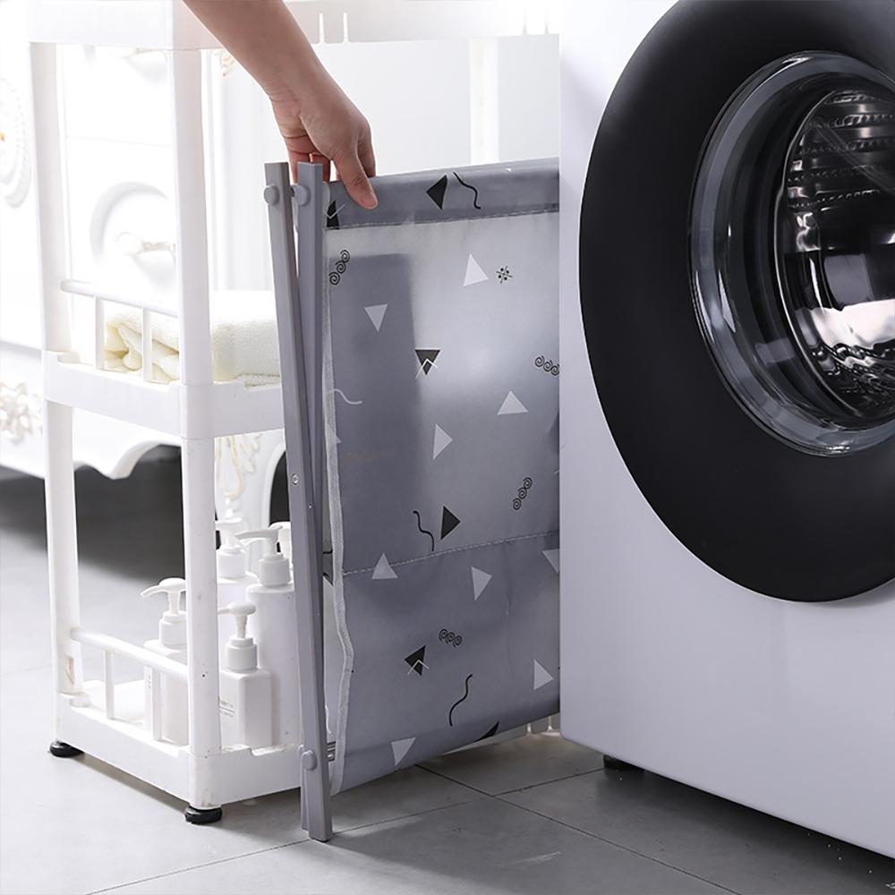 『熊愛貝百貨』浴室陽台輕鬆收納防潑水收納籃輕量化鋁桿材質X型可折收髒衣籃-細節圖2