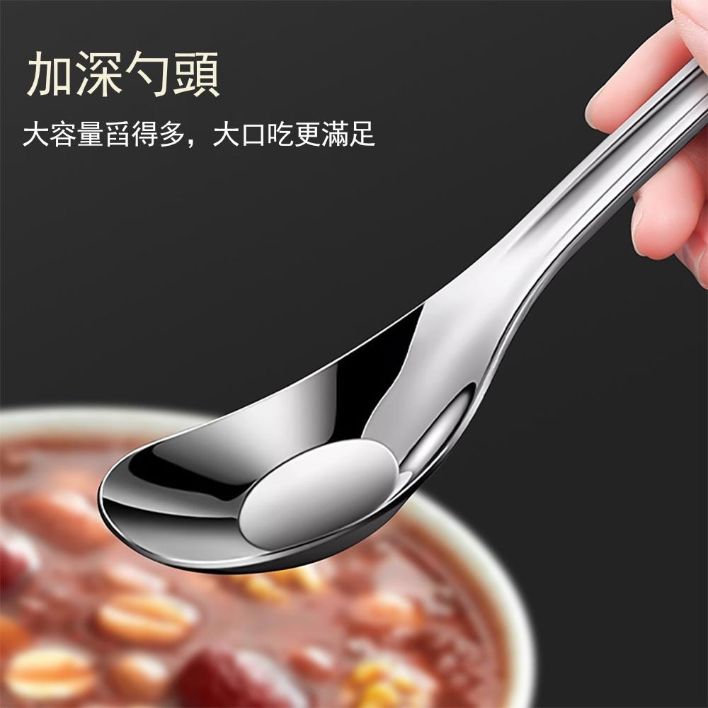 『熊愛貝百貨』家用調羹更勝304食安湯勺大小號兒童款湯匙316不鏽鋼湯匙-細節圖3