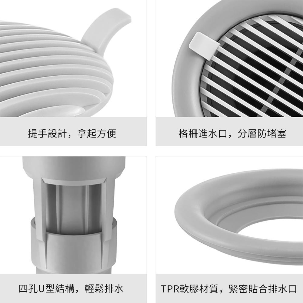 『熊愛貝百貨』浴室單向排水防臭落水頭下水道排水孔防堵過濾網地漏-細節圖2