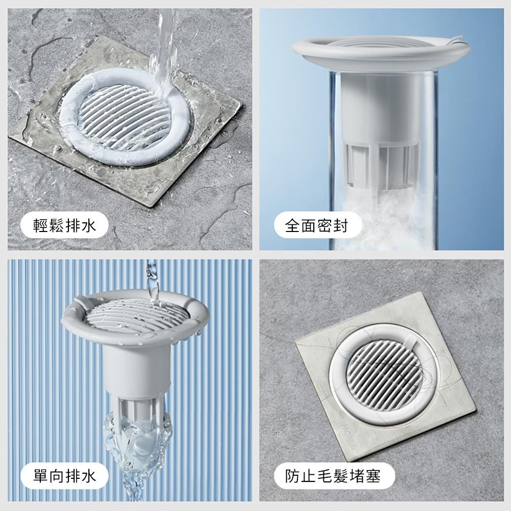 『熊愛貝百貨』浴室單向排水防臭落水頭下水道排水孔防堵過濾網地漏-細節圖3
