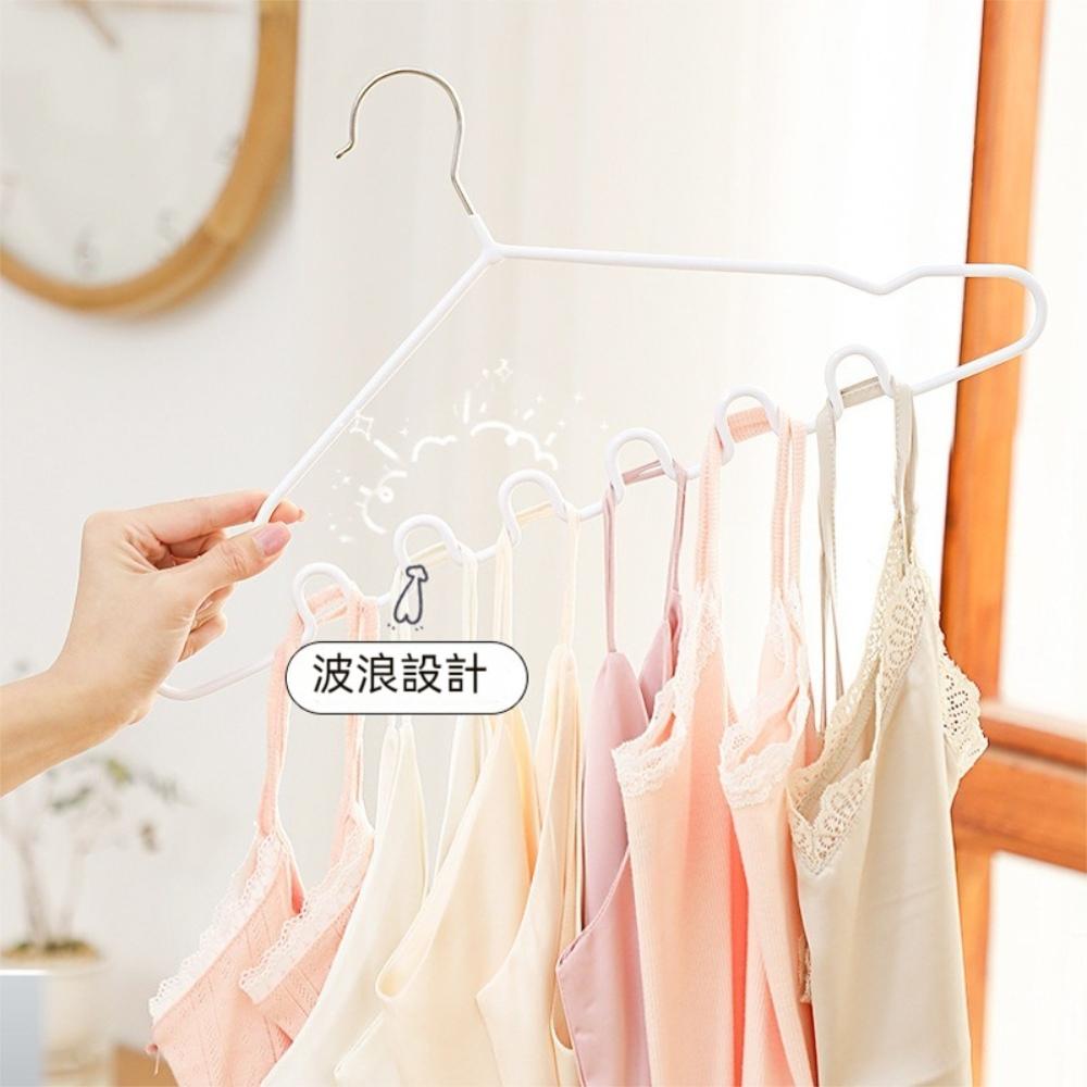 『熊愛貝百貨』乾濕兩用衣架無痕曬衣架小背心寶寶衣物曬衣架波浪式吊掛衣架-細節圖4