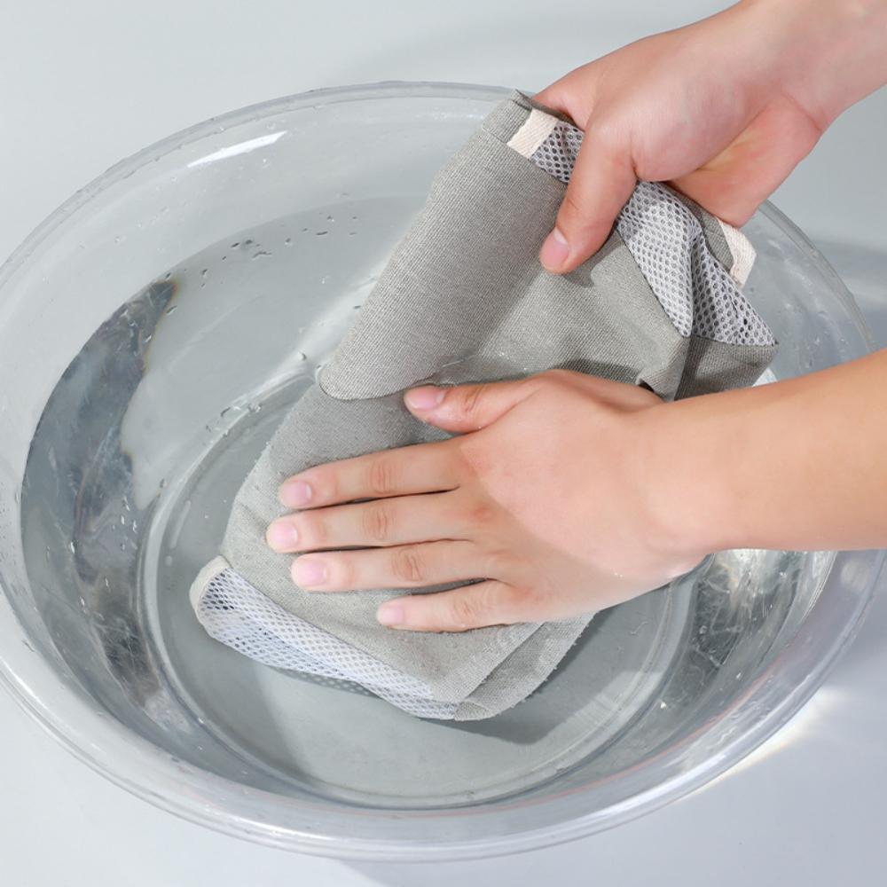 『熊愛貝百貨』壁掛式儲物袋寢室宿舍牆壁掛袋布藝款鐵架棉麻整理收納袋-細節圖5