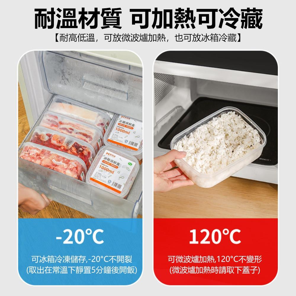 『熊愛貝百貨』冰箱保鮮盒方形透明密封盒冷藏盒冰箱食品收納盒可微波分裝盒-細節圖3