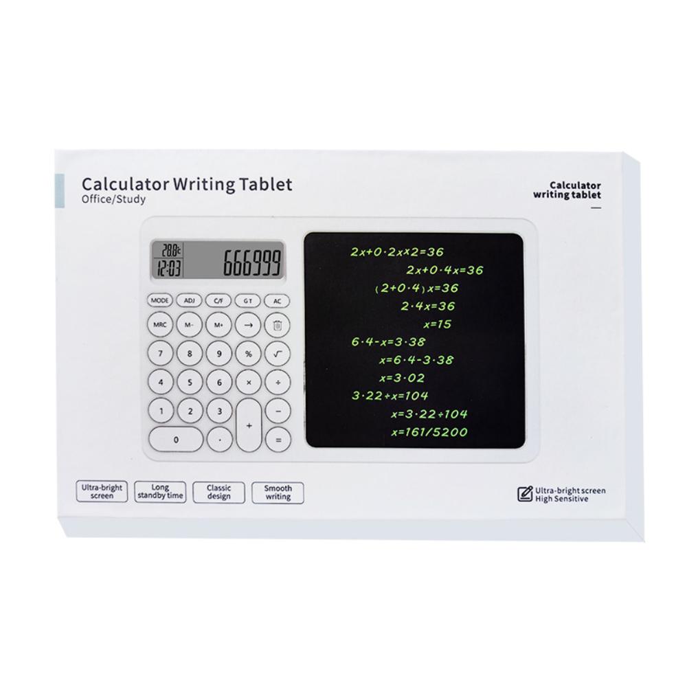 『熊愛貝百貨』多功能計算機液晶手寫板 桌面型台歷溫濕度計可擦除寫字板-細節圖2