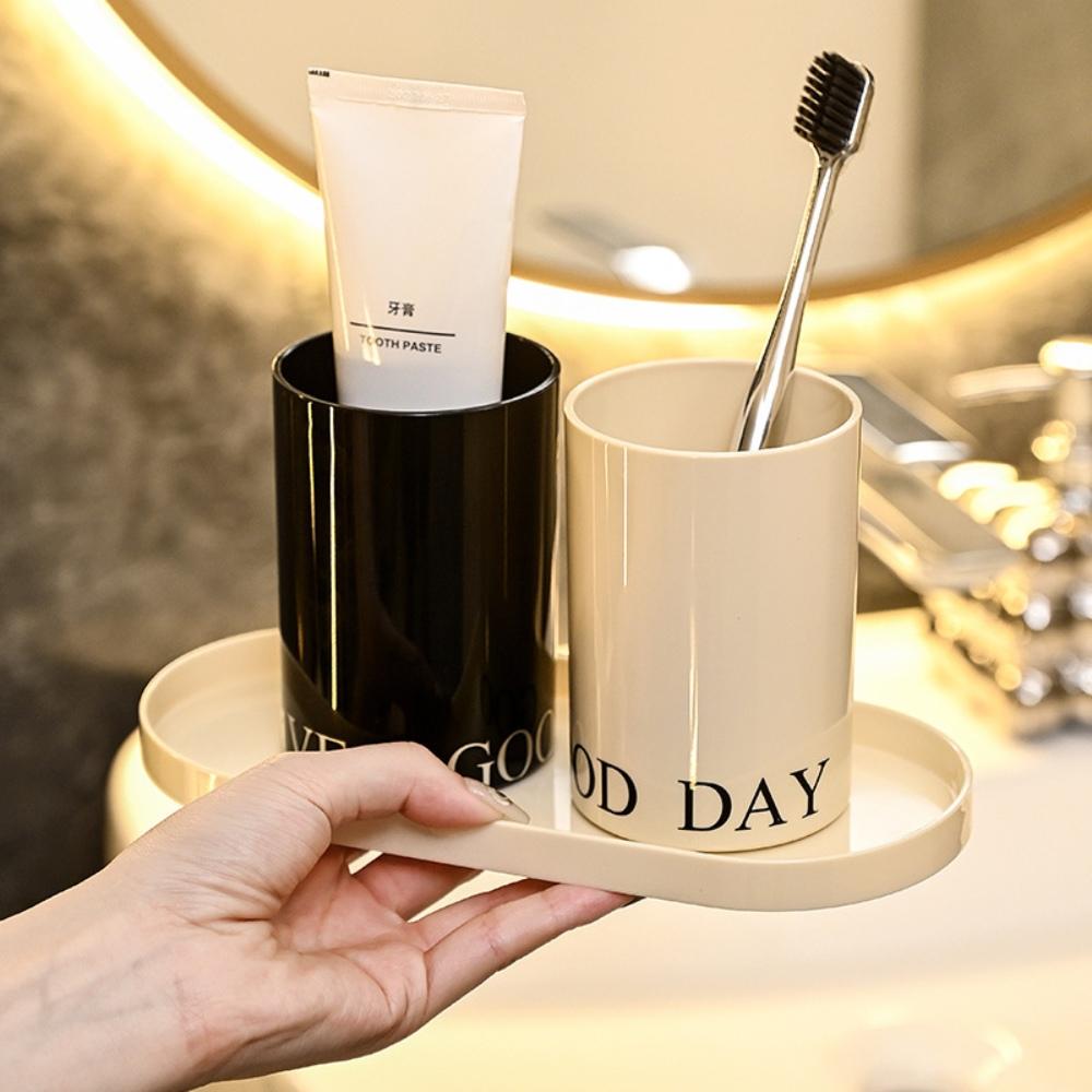 『熊愛貝百貨』祝你有美好的一天漱口杯簡約型夫妻情侶簡約高顏值洗漱杯牙刷杯-細節圖4