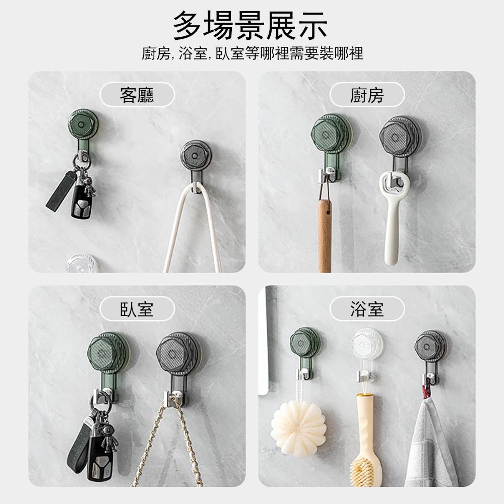 『熊愛貝百貨』強力吸盤掛勾免打孔室門後無痕旋轉真空多功能掛架-細節圖5