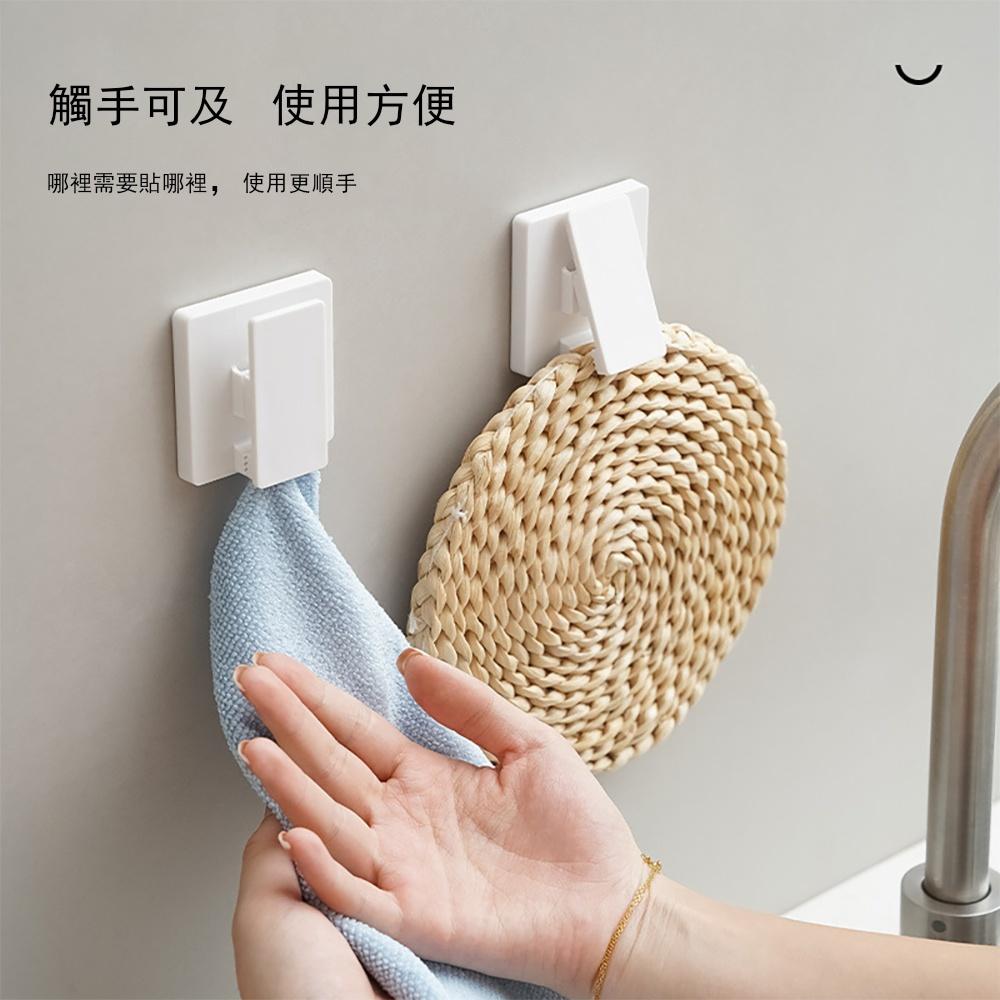 『熊愛貝百貨』無痕壁掛免打孔置物夾牙膏洗面乳瀝水夾擦手巾夾-細節圖4
