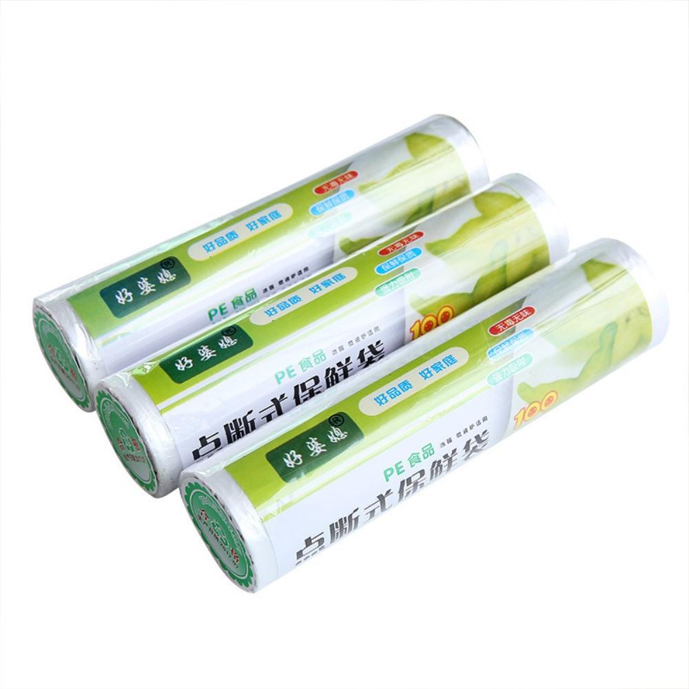 『熊愛貝百貨』點斷式家用保鮮袋食品袋連卷式手撕冰箱保鮮塑膠袋水果蔬菜PE袋-細節圖2