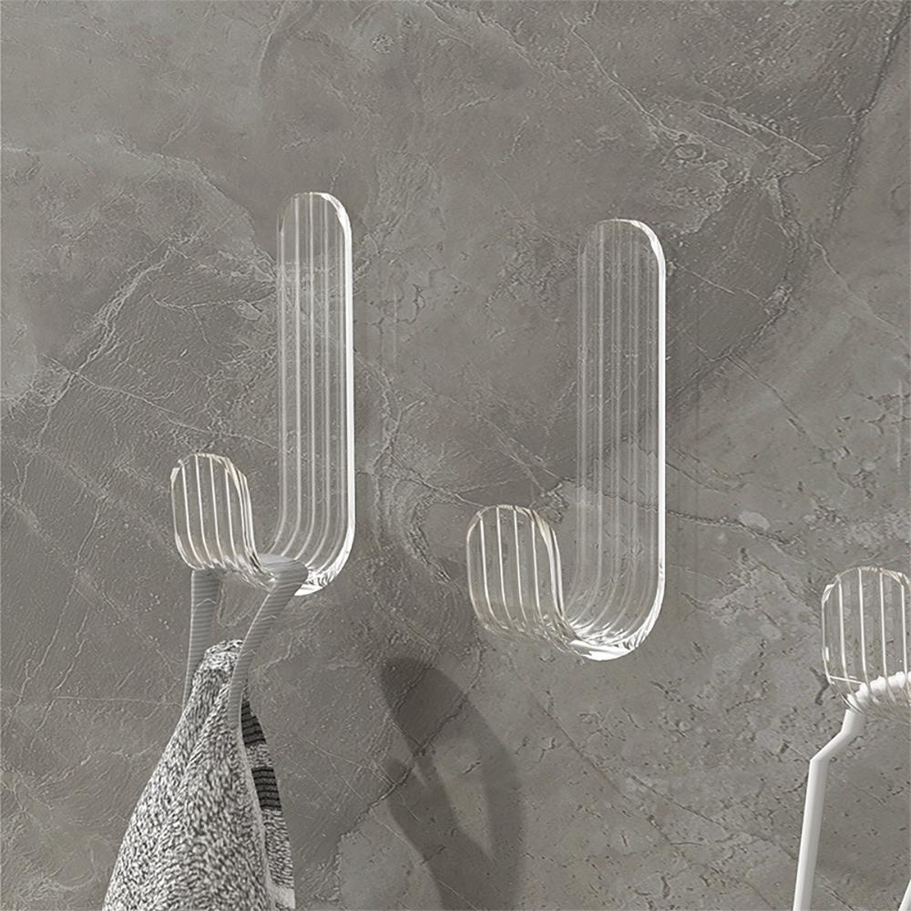 『熊愛貝百貨』掛勾粘勾強力承重無痕背膠浴室廁所門後牆面免打孔透明感掛勾-細節圖4