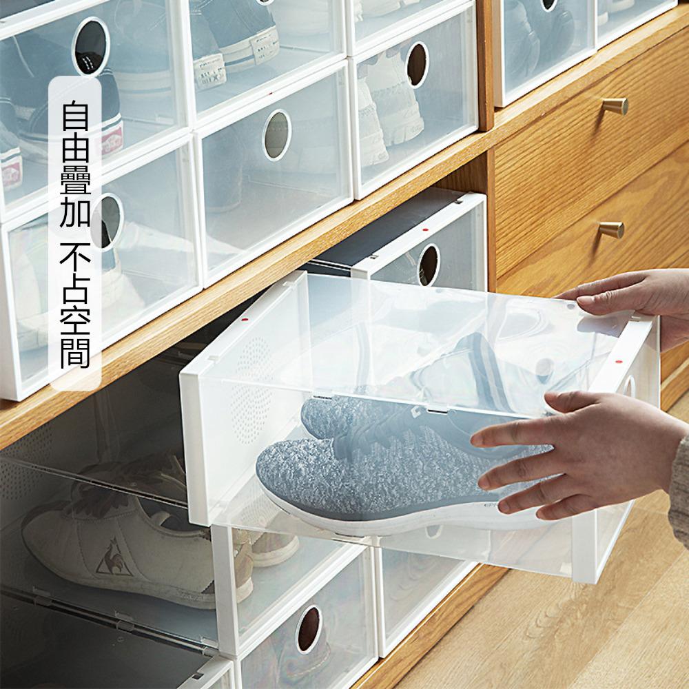 『熊愛貝百貨』透明鞋盒家用抽屜式簡易DIY可疊加鞋子鞋櫃收納盒整理盒-細節圖3