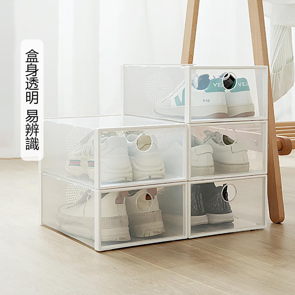 『熊愛貝百貨』透明鞋盒家用抽屜式簡易DIY可疊加鞋子鞋櫃收納盒整理盒-細節圖4