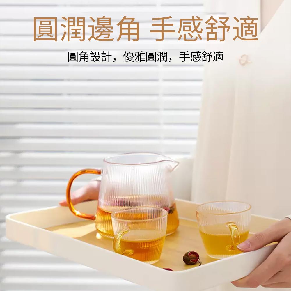 『熊愛貝百貨』簡約輕奢茶水飲料咖啡拖盤 自然風溫潤木紋長方形拖盤-細節圖2