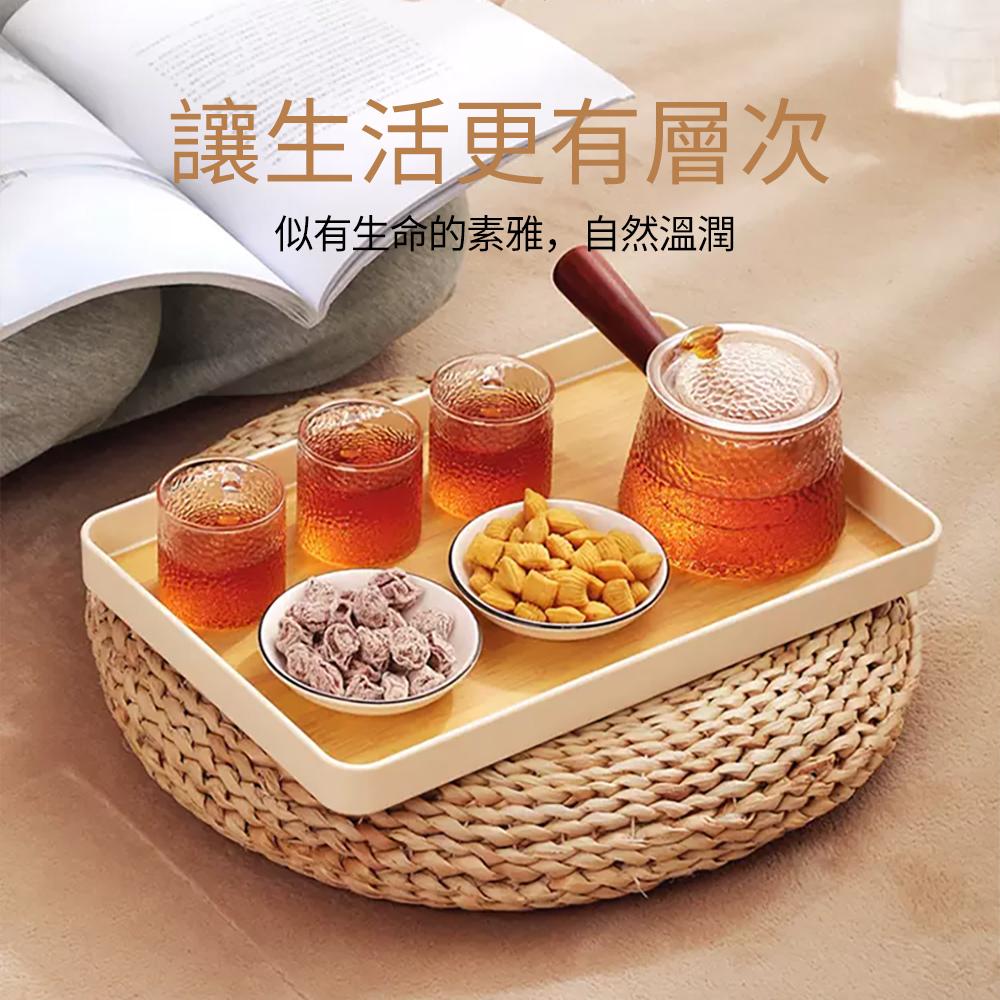 『熊愛貝百貨』簡約輕奢茶水飲料咖啡拖盤 自然風溫潤木紋長方形拖盤-細節圖4