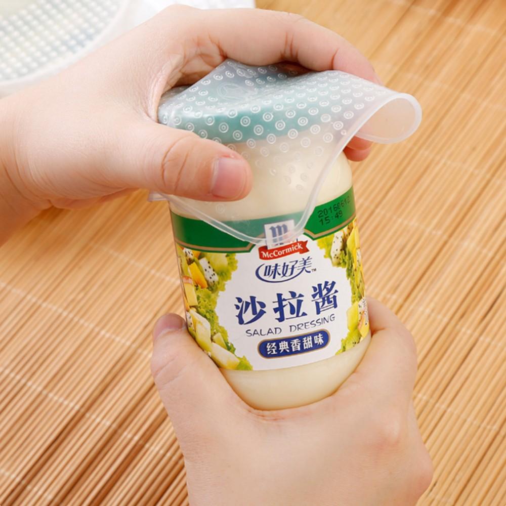 『熊愛貝百貨』透明矽膠彈力密封蓋保鮮膜冰箱保鮮可微波食品級保鮮蓋-細節圖3
