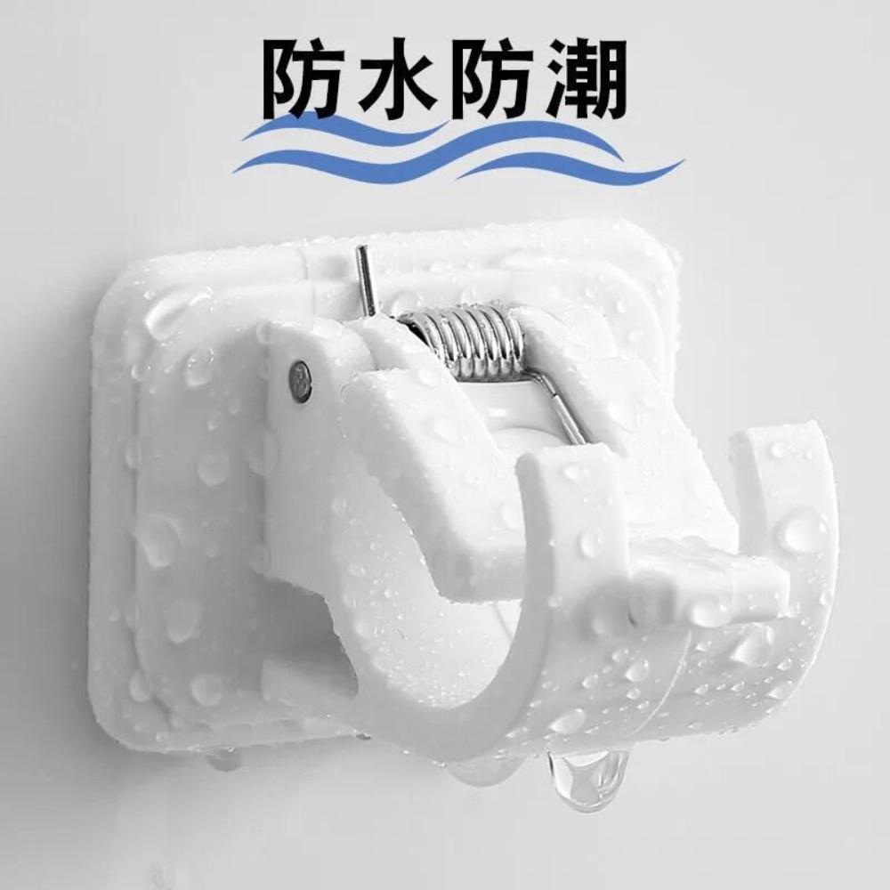 『熊愛貝百貨』免打孔伸縮桿固定支架毛巾架窗簾門簾免釘固定架橫桿掛勾-細節圖3